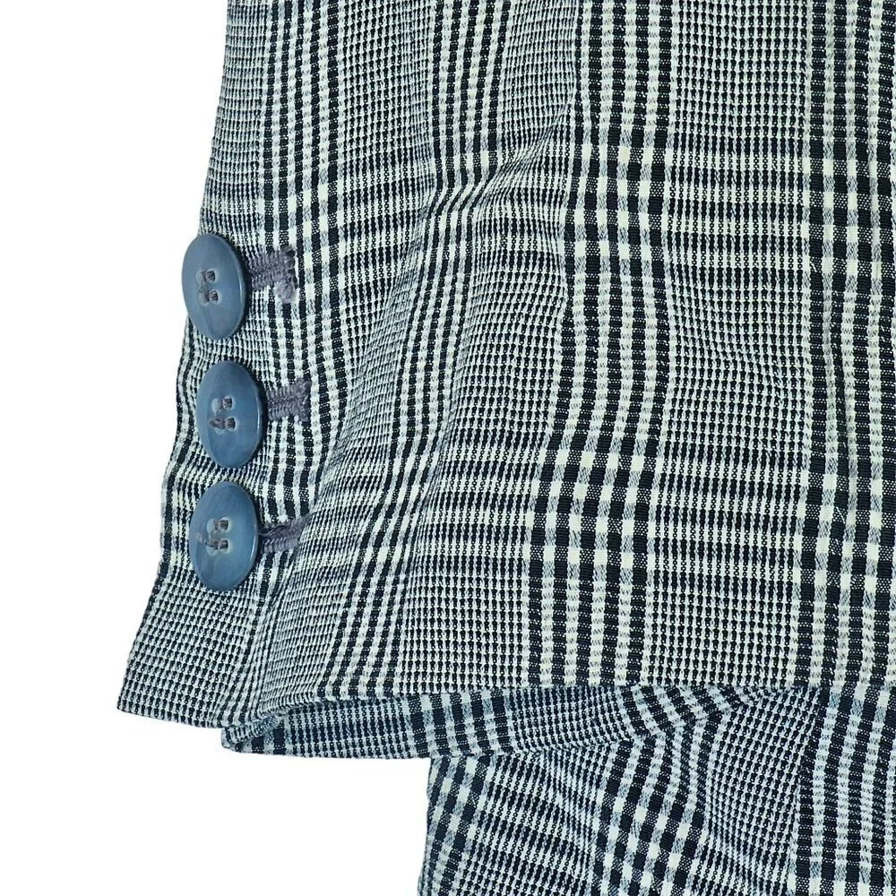 Liz Claiborne Vintage Oversized Classic‎ Doubled Breasted Blazer Plaid Women's 8
